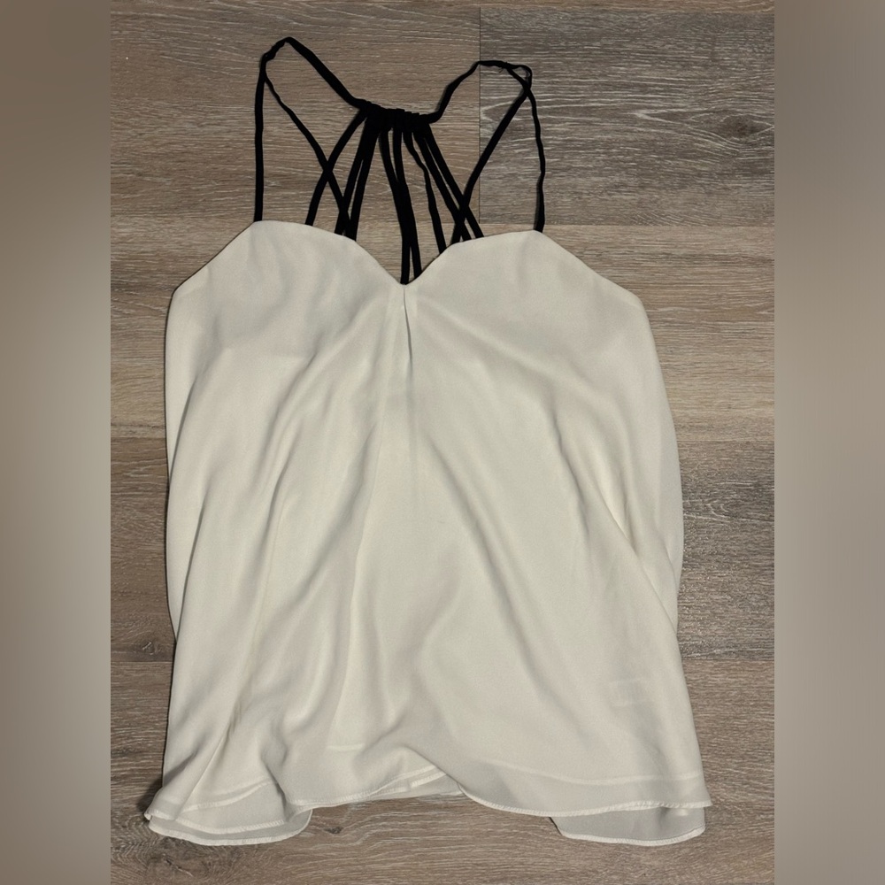 Strappy dressy white and black tank top Express M